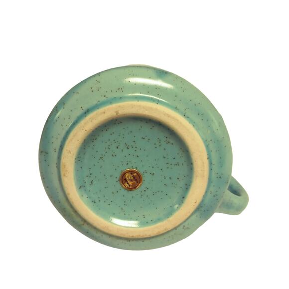 🍊 🍋Vintage Fruit Mug ☕ Hand Painted Ceramic Stoneware Rustic Cup🍐🍋🟩 - Picture 9 of 9